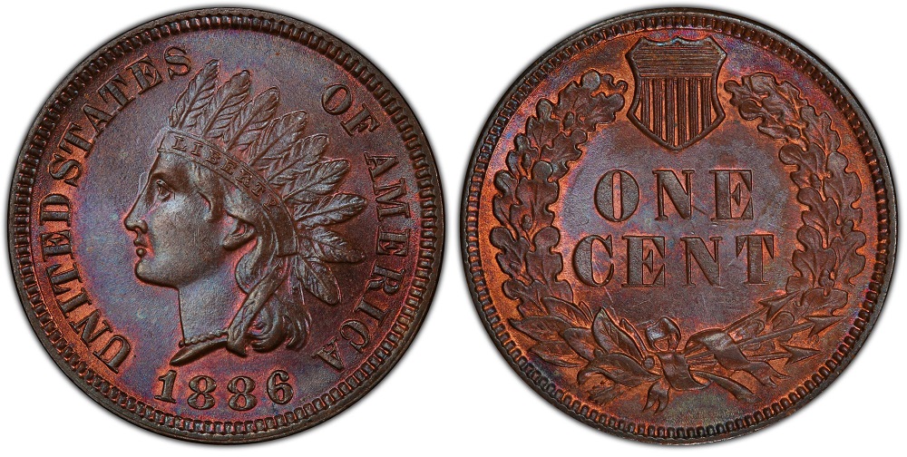 Philadelphia Mint circa 1880s or group of 1886 Indian Head Pennies showing various grades from worn to uncirculated